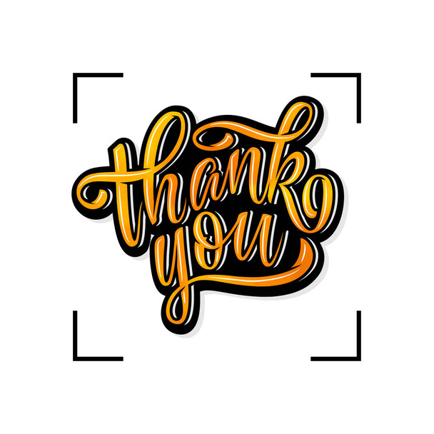 Thank You handwritten inscription. Hand drawn lettering for cards, banners, posters. Vector illustration. - Вектор, зображення