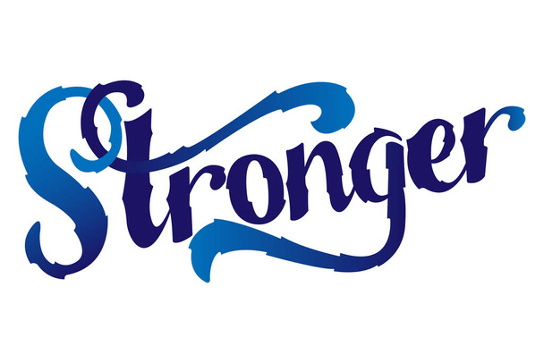 Stronger. Inspirational sport saying. Motivational quote. Vector typography concept design illustration. - Vetor, Imagem
