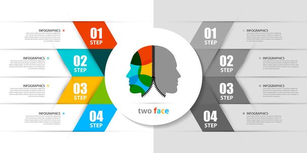 Infographic design template. Creative concept with 4 steps - Vector, Image