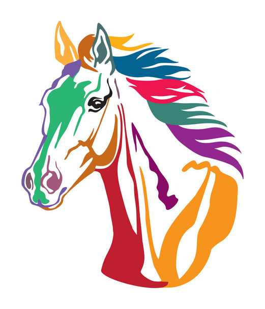 Colorido caballo decorativo 8
 - Vector, imagen