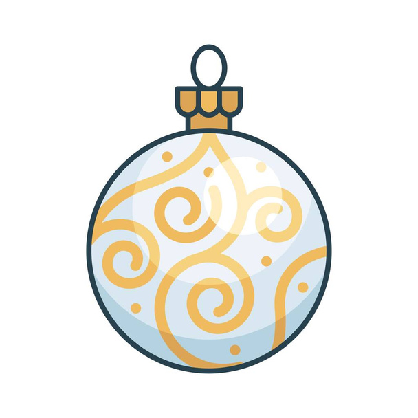 Adornos de Navidad, adornos o bolas de Navidad vector lleno icono
 - Vector, imagen
