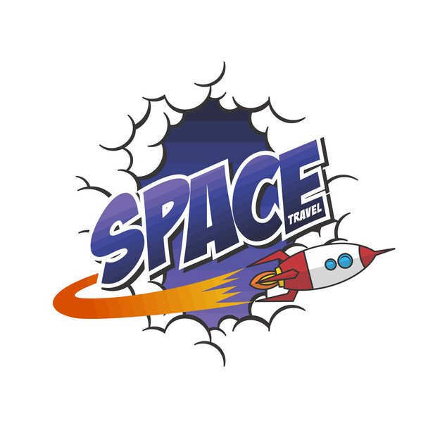 Uzay roketinin basit simgesi, vektör illüstrasyonu - Vektör, Görsel
