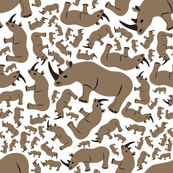 seamless rhino pattern - Wektor, obraz
