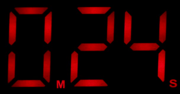 Geri sayım Saati Gerçek 30 saniye - 30 geri sayım. 30 'dan 0' a. Siyah Arkaplanda Kırmızı Sayılar - Dci 4k - Video, Çekim