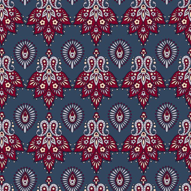 Bloemen naadloos patroon. Vector illustratie in Aziatische textiel stijl - Vector, afbeelding