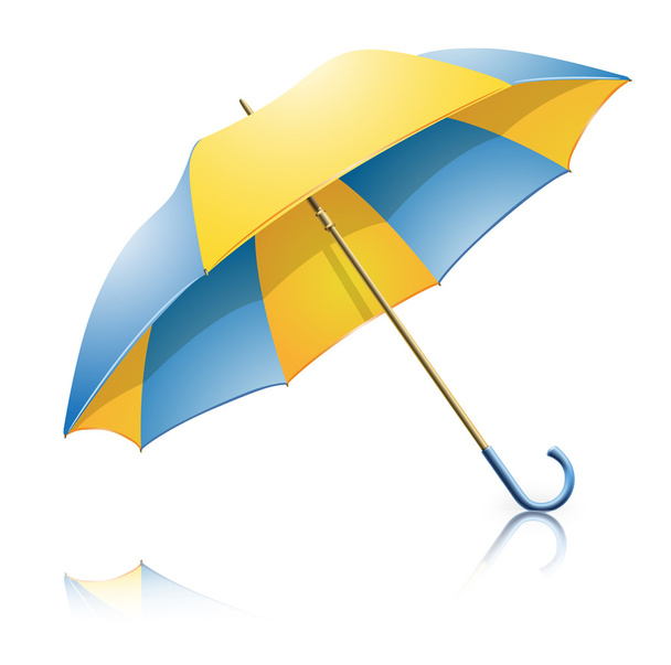 κίτρινο-μπλε ομπρέλα - Διάνυσμα, εικόνα