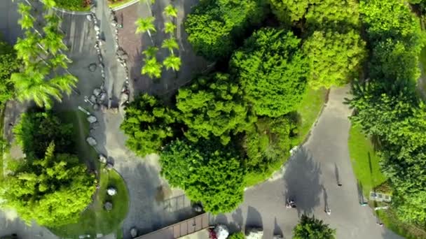 Luftaufnahme eines Basketballfeldes in Yonghe no. 4 park im taipei city park, taiwan - Filmmaterial, Video