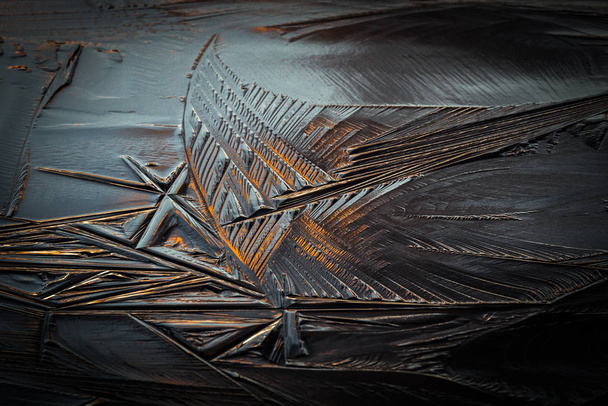 Structuring ice drawing in sunset - Photo, Image