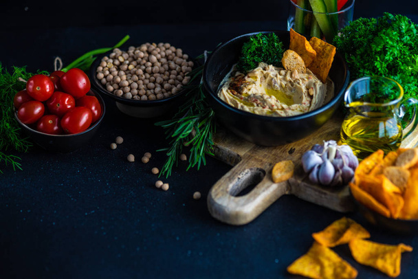 Tradycyjne danie hummus - Zdjęcie, obraz