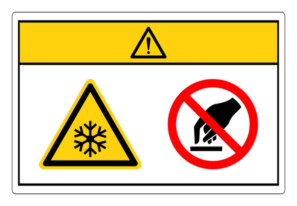 Предупреждение Чрезвычайно холодная поверхность Не прикасайтесь к знаку символа, векторной иллюстрации, изолировать на белом фоне этикетки. S10
  - Вектор,изображение