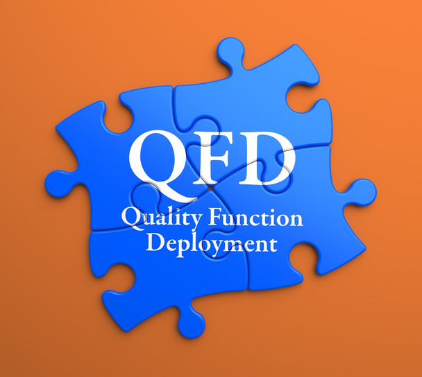 QFD na modré dílky. podnikatelský koncept. - Fotografie, Obrázek