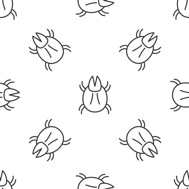 Grey line Parasite mite icon isolated seamless pattern on white background. Vector Illustration - Vector, Image