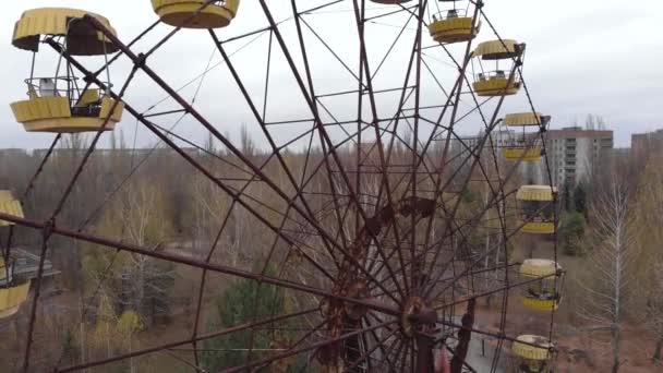 PRIPYAT, UKRAINE - NOVEMBER 22, 2019. Chernobyl Exclusion Zone. Pripyat. Aerial. - Filmati, video