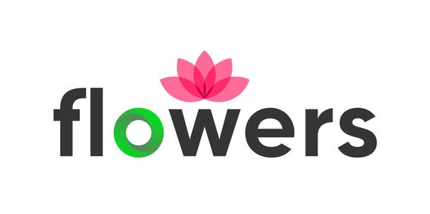 Flower Logo template, Vector Emblem with Lotus - Вектор, зображення