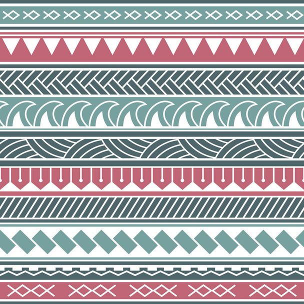 マオリスタイルのベクトル民族シームレスパターン。装飾的な民族要素と幾何学的な境界線。家の装飾、包装紙、布、カーペット、繊維、カバーのためのデザイン - ベクター画像