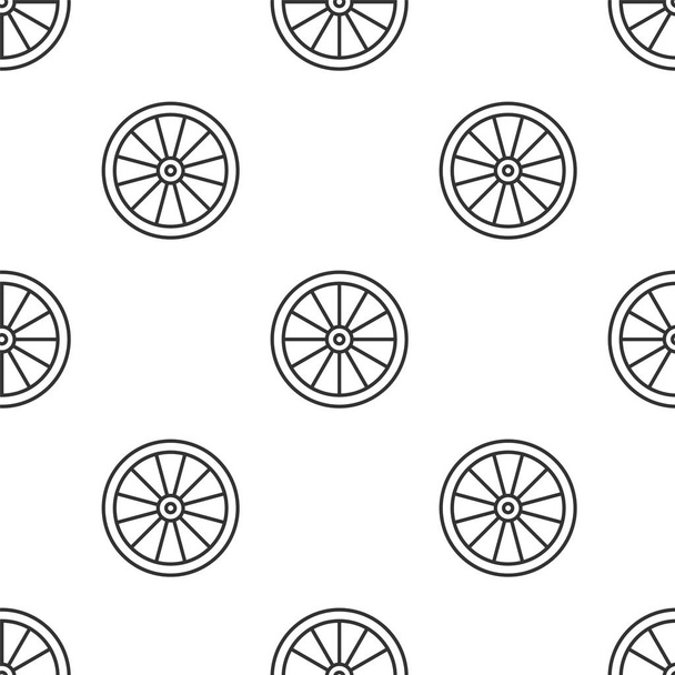Grey line Car wheel icon isolated seamless pattern on white background. Vector Illustration - Вектор, зображення