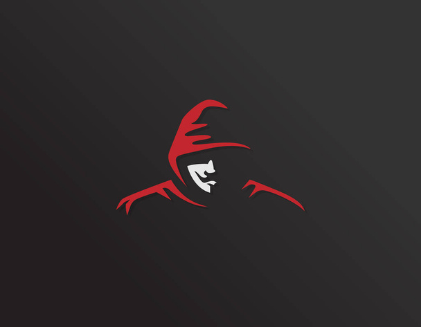 Mysterious počítač hacker ikona logo - bílé pozadí ilustrace design - Vektor, obrázek