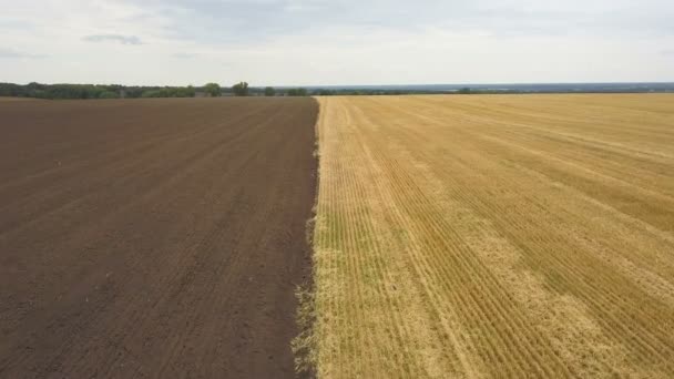 4K Aerial. Agricultural fields, plowed earth  - Footage, Video