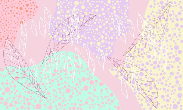 Creative versatile and bright floral background. Artistic header with flowers and leaves - Vector, imagen