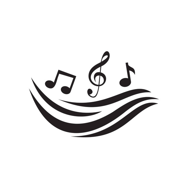 Música nota sinfonía icono logotipo diseño vector plantilla
 - Vector, Imagen