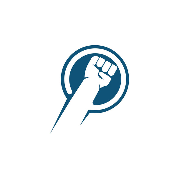 Ισχυρό διανυσματικό λογότυπο χεριού - Διάνυσμα, εικόνα