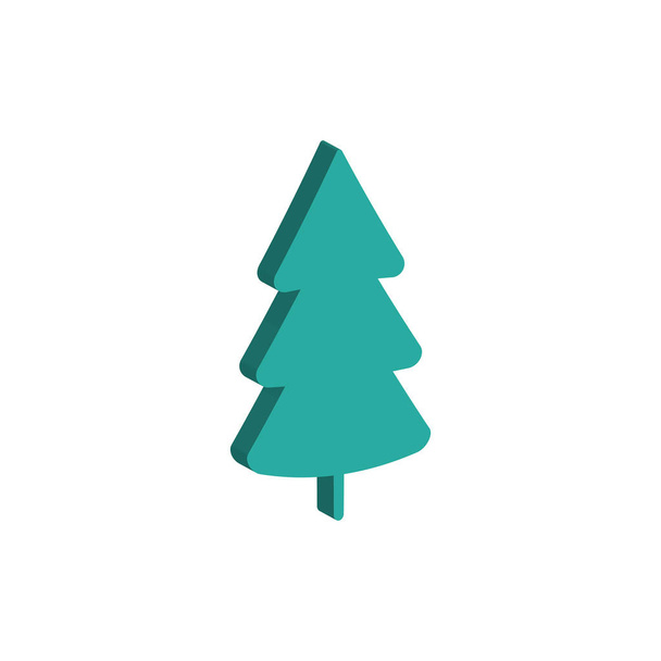 Green fir tree icon, Christmas concept, simply vector illustration - Vector, Image