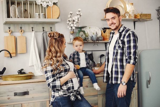 Cute family have fun in the kitchen - Photo, Image