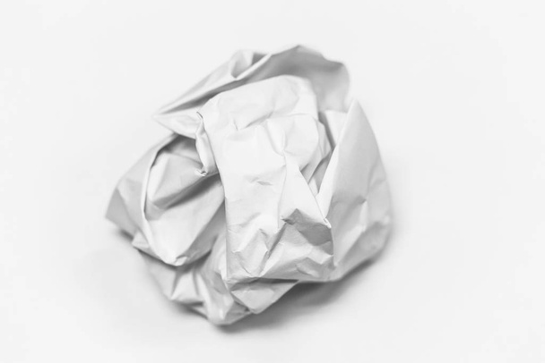 Paper was crumpled on a white background - Fotoğraf, Görsel