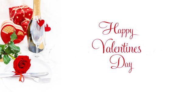 Valentine's Day. Beautiful background greeting card with a rose. Selective focus. - Foto, Imagem