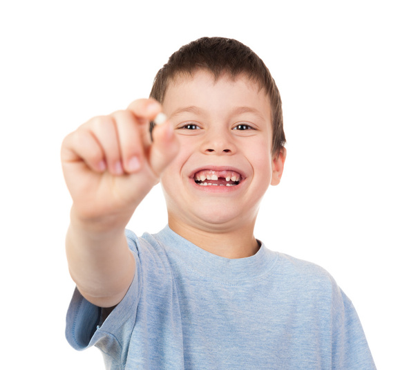 chico mostrar un diente perdido
 - Foto, Imagen