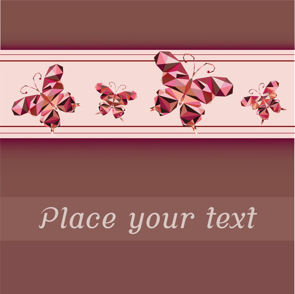 Vector greeting card with butterflies - Vecteur, image