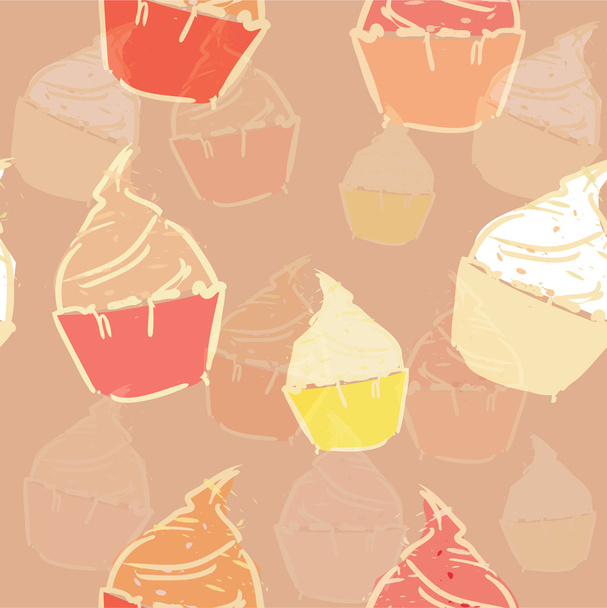 Cakes - seamless cafe background - Vektor, kép
