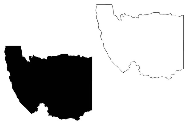 Karasin alue (Namibian alueet, Namibian tasavalta) kartta vektori kuva, raapustuspiirros Karas kartta
 - Vektori, kuva
