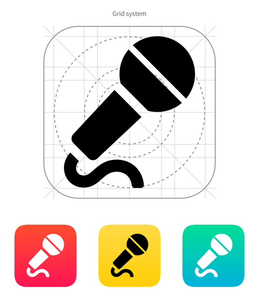 Microphone with cable icon. - Vector, Image