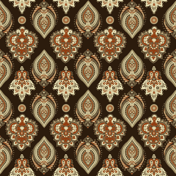 Floral Paisley zökkenőmentes minta. Vektorillusztráció ázsiai textilstílusban - Vektor, kép