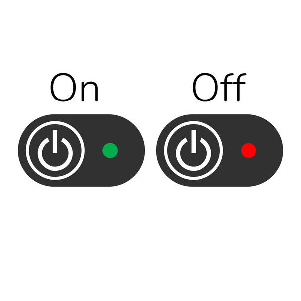 ON OFF Buttons or Switch with light indicator. Stock Vector illu - Vettoriali, immagini