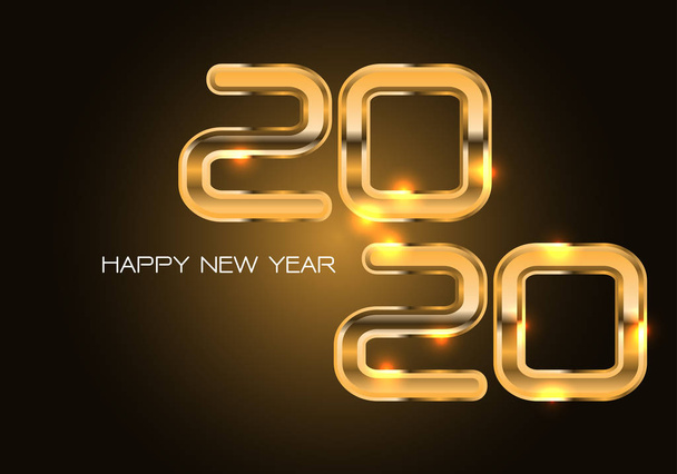 Felice anno nuovo 2020 numero d'oro di lusso su sfondo scuro design per festa conto alla rovescia festa festa vettoriale illustrazione
. - Vettoriali, immagini