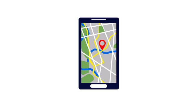 Smartphone mit GPS-App-Design - Foto, Bild