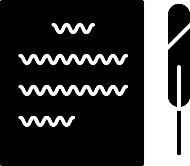 Pluma negra e icono de desplazamiento de papel aislado sobre fondo blanco. Ilustración vectorial
 - Vector, imagen