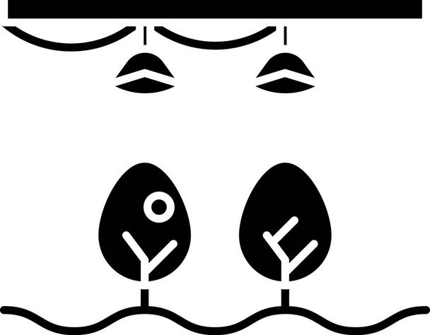 Ferme intelligente noire avec ampoule et icône symbole de la plante isolée sur fond blanc. Illustration vectorielle
 - Vecteur, image