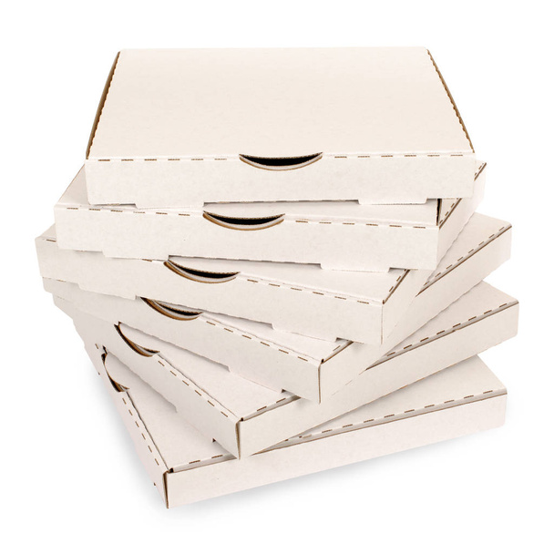Pequena pilha de caixas de pizza simples
 - Foto, Imagem
