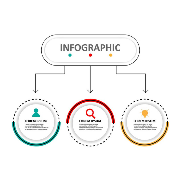 Presentatie business infographic template met 3 opties - Vector, afbeelding