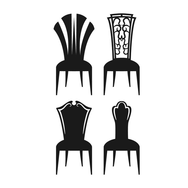 Logotipo de los muebles con concepto de silla. Este logotipo es ideal para una piel
 - Vector, imagen