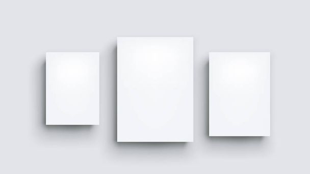 three white boards on grey - Vektor, Bild