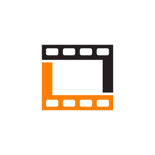 Film veya film yapımcısı şirket logosu tasarım vektör şablonu - Vektör, Görsel