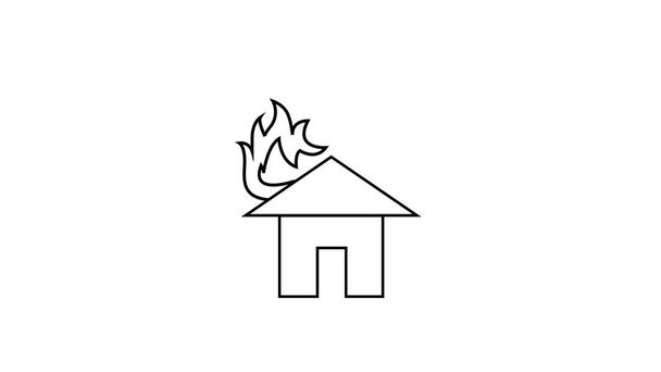 Huis met vuur icoon vector - Foto, afbeelding