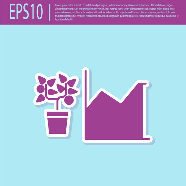 Retro purple Flower statistics icon isolated on turquoise background. Vector Illustration - Vector, Image