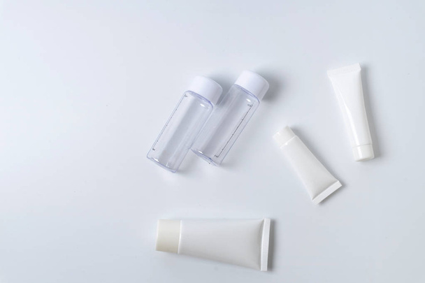 white realistic glossy cosmetic tubes - Zdjęcie, obraz