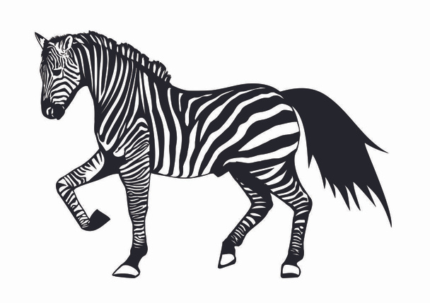 Vector de ilustración de caracteres caballo real cebra diseño eps formato
 - Vector, Imagen