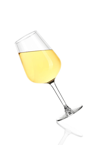 White wine on white background - Foto, Imagen